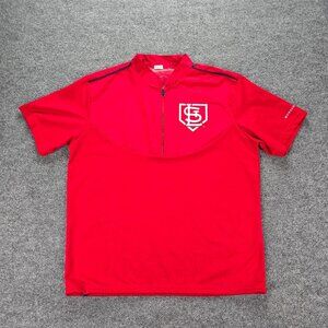St Louis Cardinals Windbreaker Jersey Mens XL Red 1/4 Zip MLB Baseball‎ Monsanto